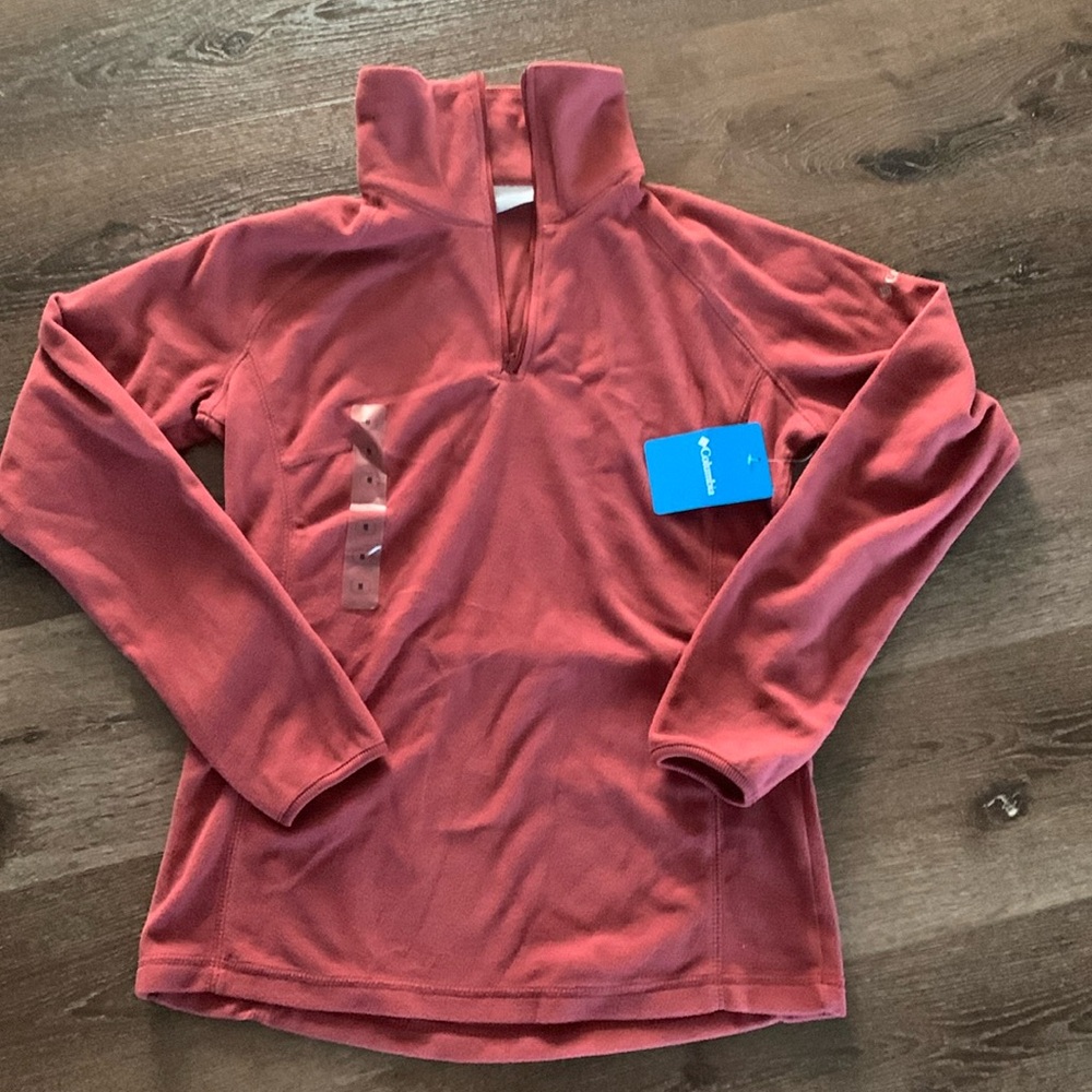 Columbia Artic Air Fleece 1/2 zip Jacket. Light Burgundy Color. Medium. New!